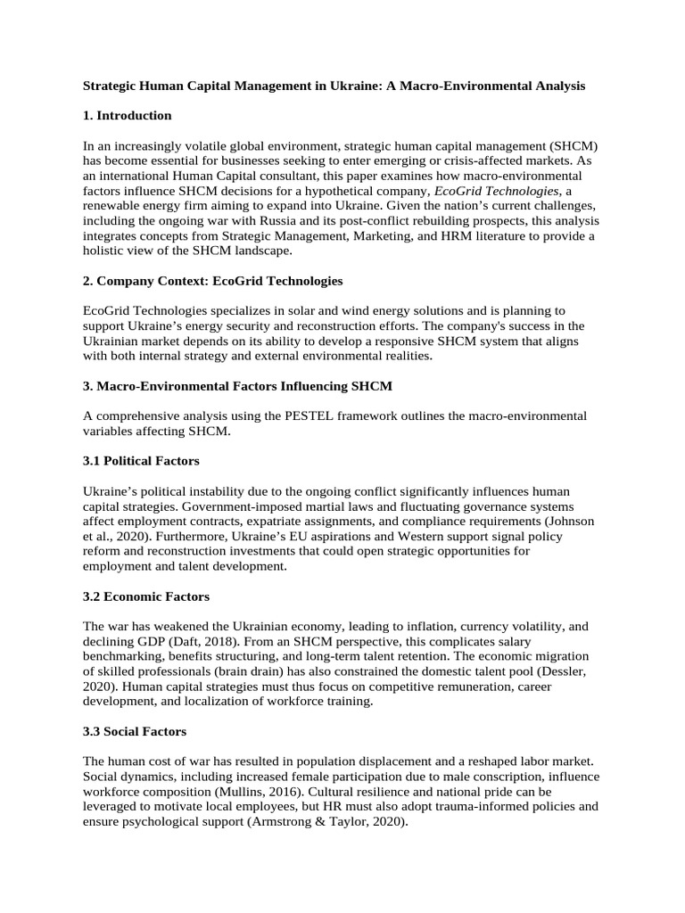 Strategic Human Capital Management ASS 3 | PDF | Human Resource ...