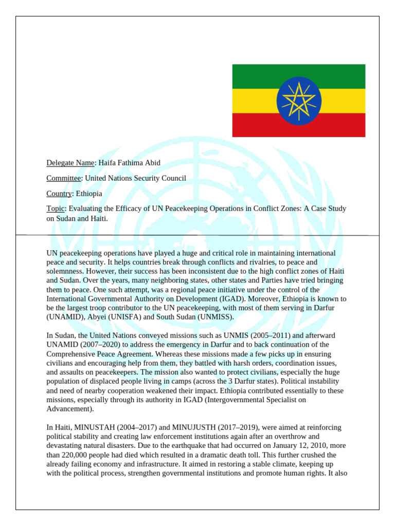 Position Paper 1, UNSC, MODERN UNITED NATIONS RELIABLE SOURCE ETHIOPIA ...
