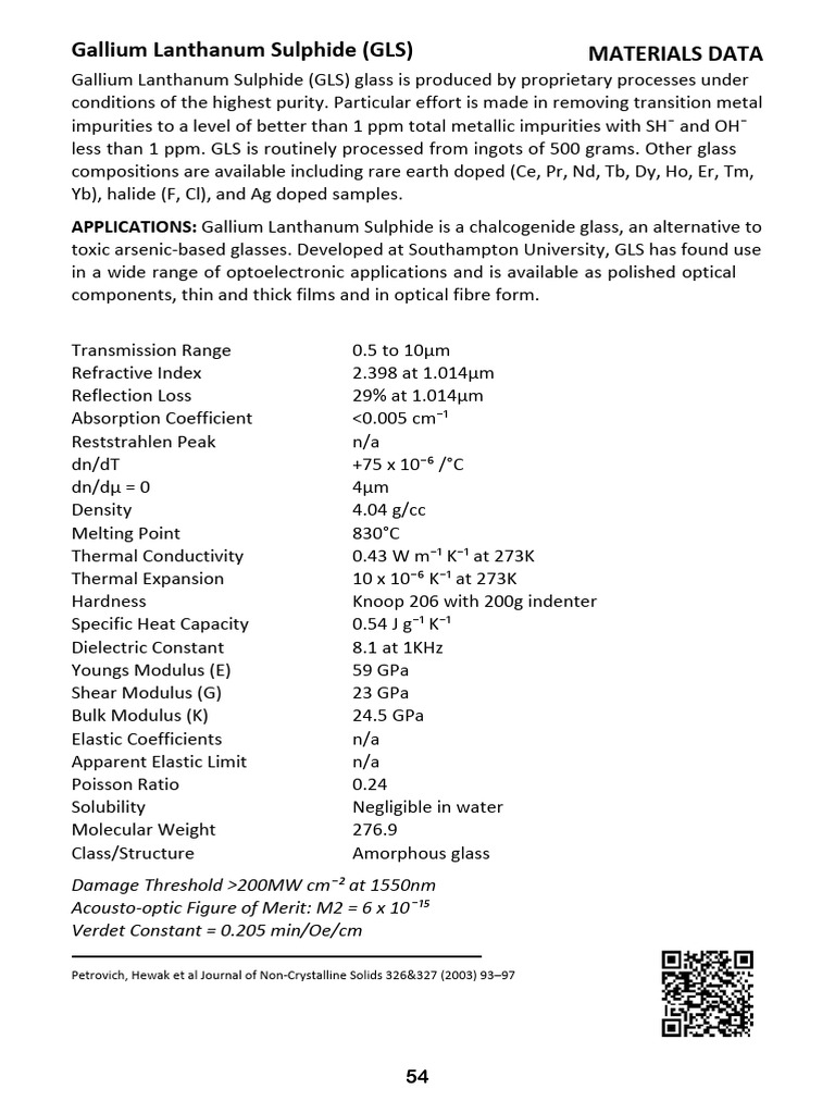 GLS Glass Properties and Applications | PDF | Glasses | Atoms