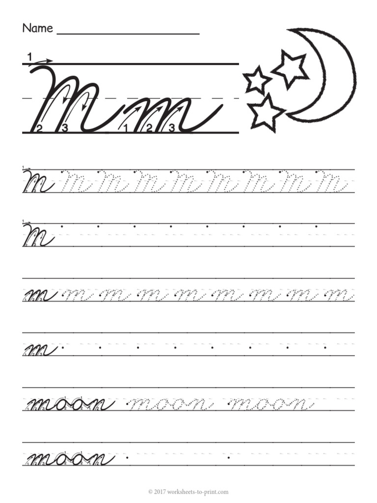 Cursive M Worksheet | PDF
