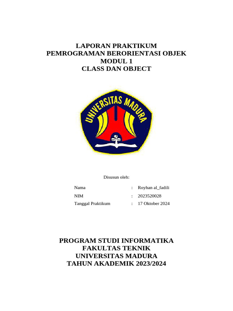 Konsep Class dan Object dalam OOP | PDF