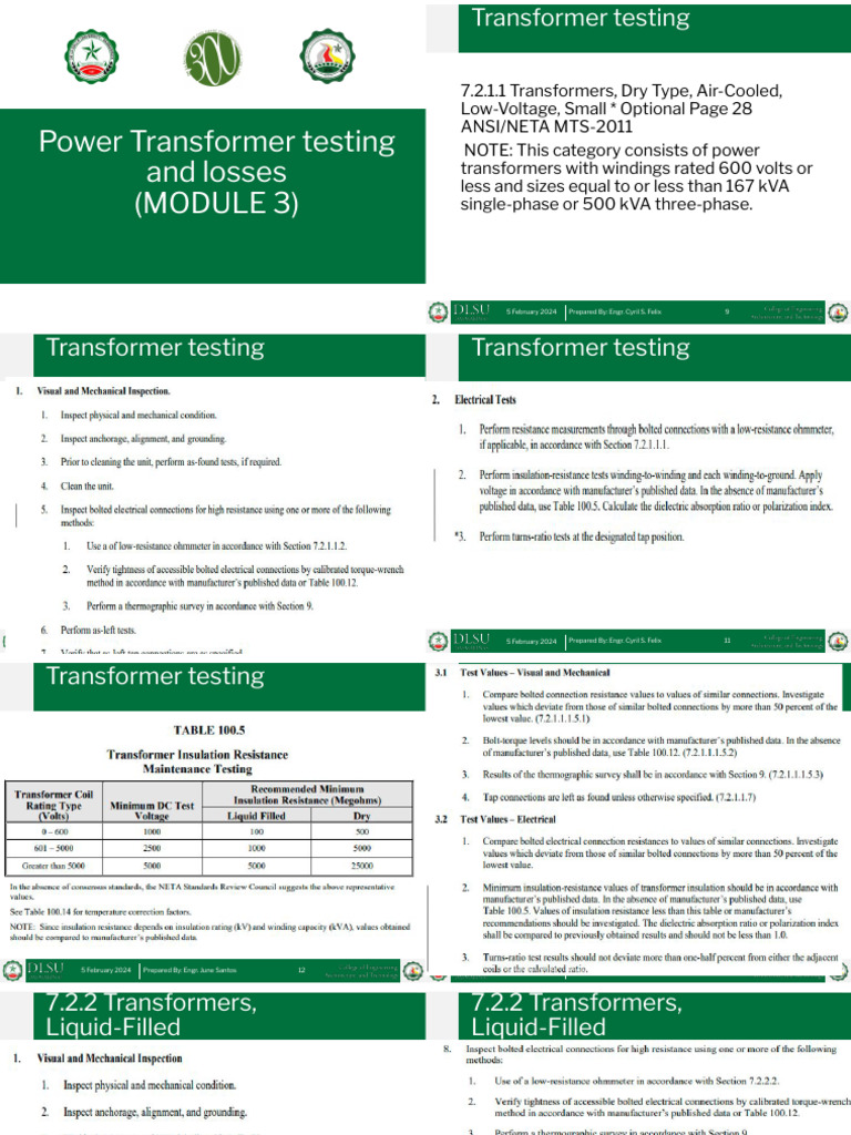 Module 3 Power Transformer Testing and Losses (FP) | PDF | Carbon ...