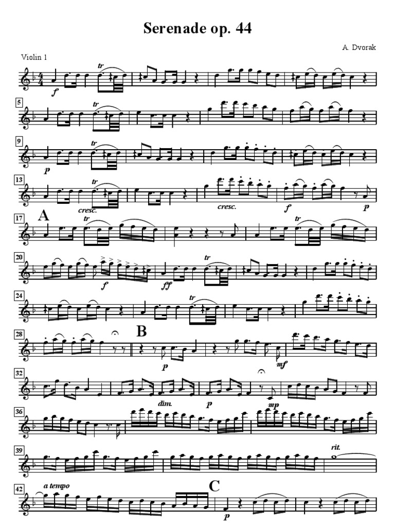 Dvorak Serenade for Strings Op 44 Music Theory Poetics