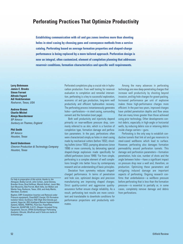 OR Perforating | PDF | Materials
