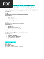 TAG Feedback Sentence Starters Guide | PDF