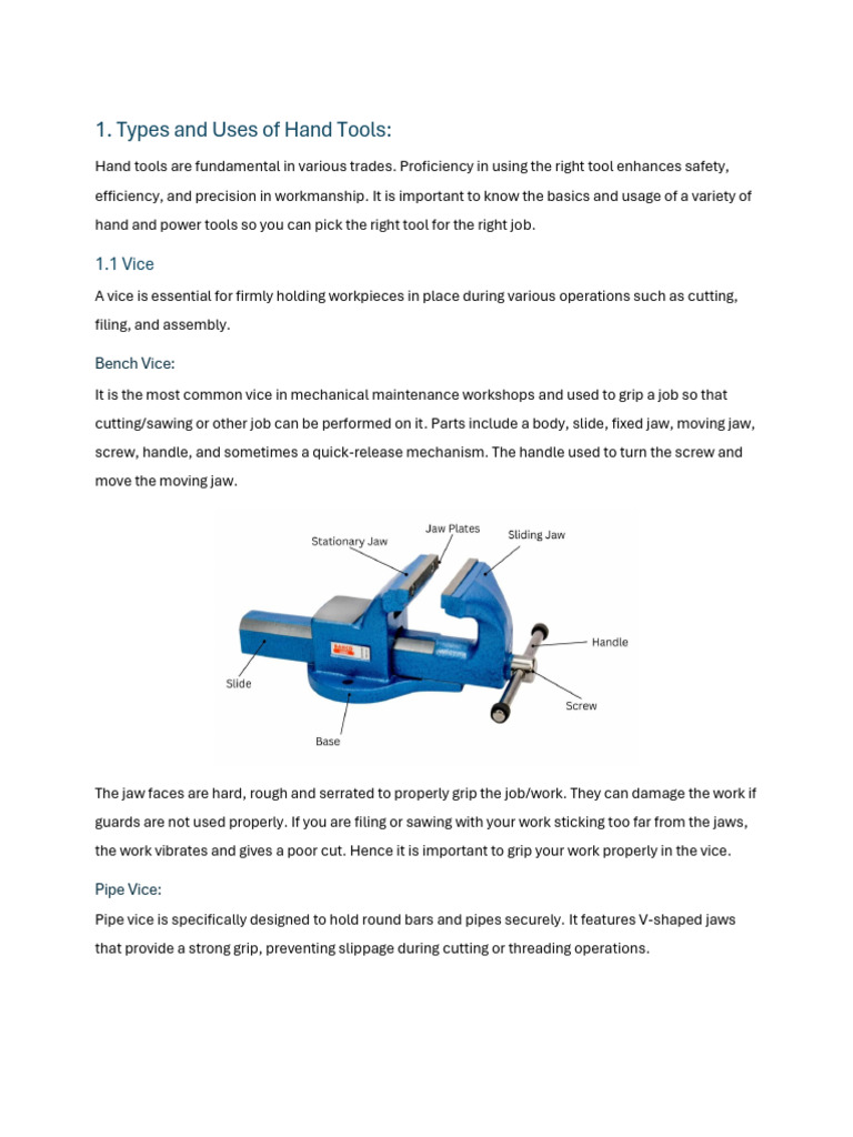 Essential Hand Tools Guide | PDF | Nut (Hardware) | Screw