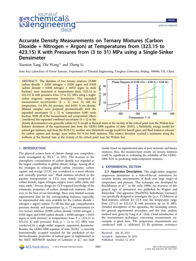 Accurate Density Measurements On Ternary Mixtures (Carbon Dioxide ...