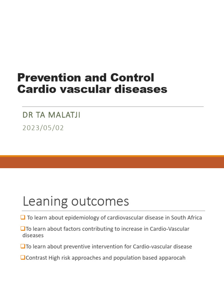 Cardiovascular Disease Prevention and Control 2023 | PDF ...