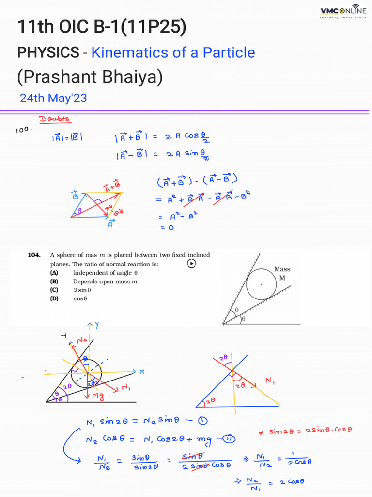 Physics Kinematics 1 | PDF