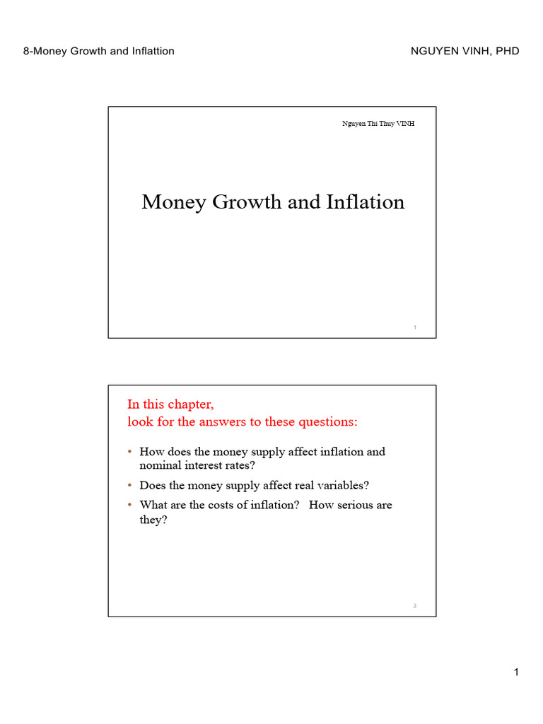 8 - Money Growth and Inflation-SV | PDF | Inflation | Quantity Theory ...