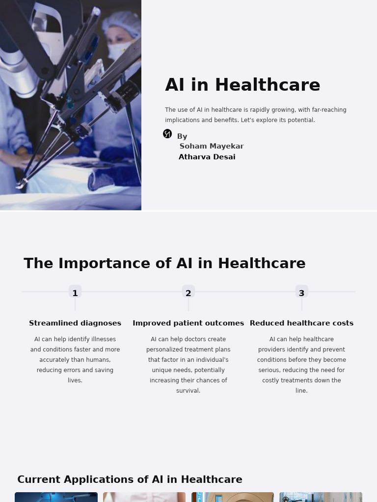 Benefits and Challenges of AI in Healthcare | PDF | Artificial ...