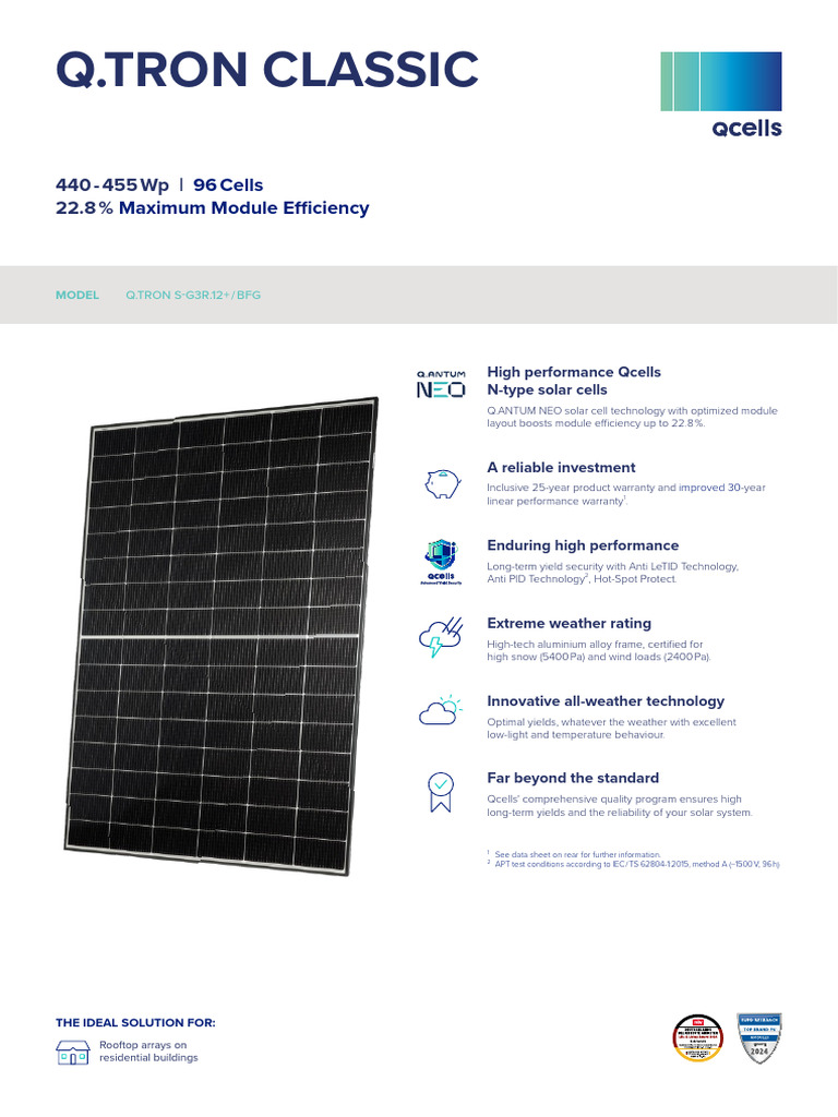 Q.Tron Classic Solar Module Specs | PDF | Solar Cell | Solar Panel