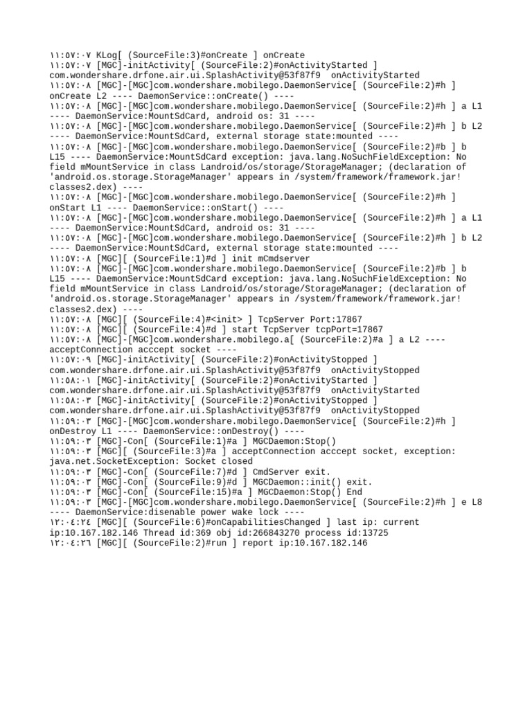 Wondershare MobileGo Daemon Service Logs | PDF | Embedded Linux ...
