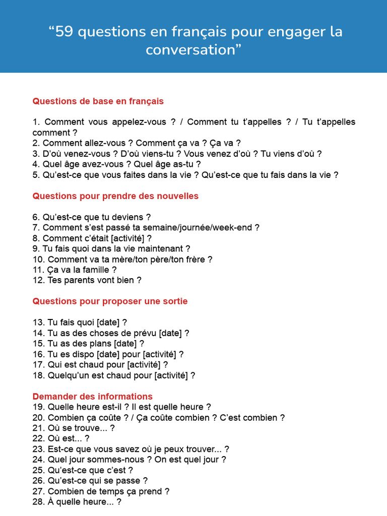 59 Questions pour Engager la Conversation | PDF | Échecs | Théorie (échecs)