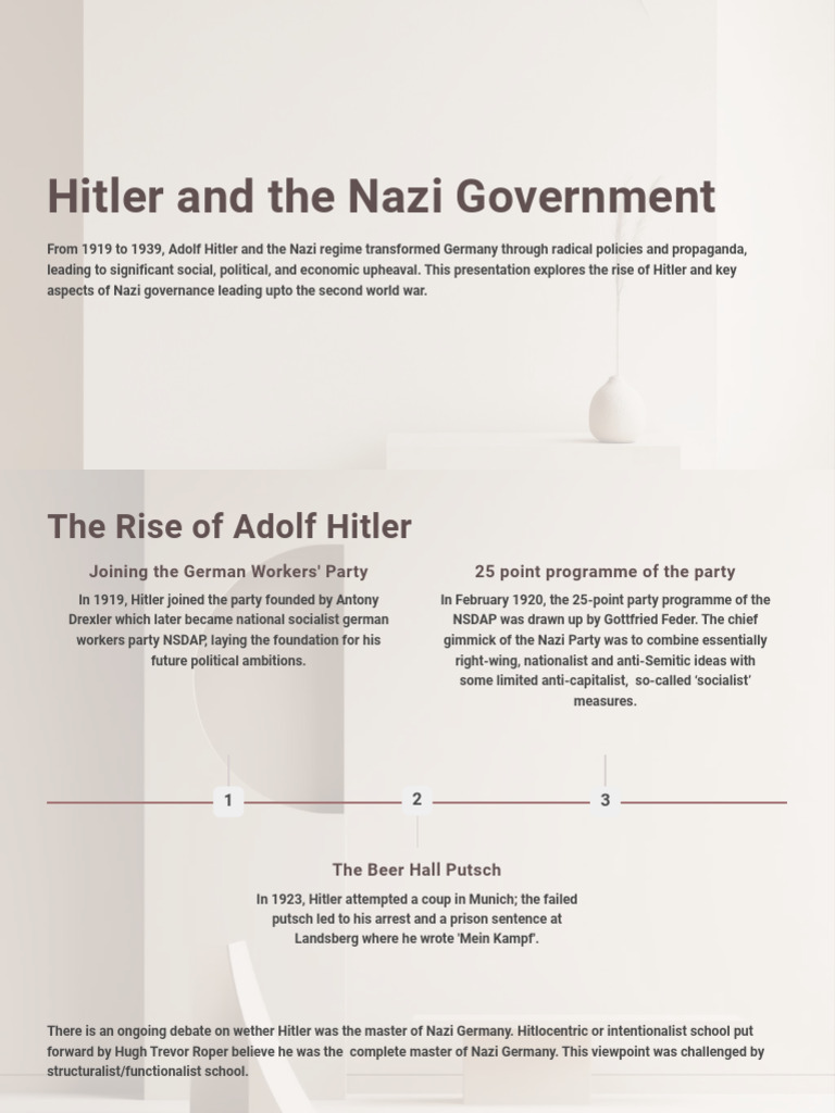 Hitler and The Nazi Government | PDF | Adolf Hitler | Nazi Germany