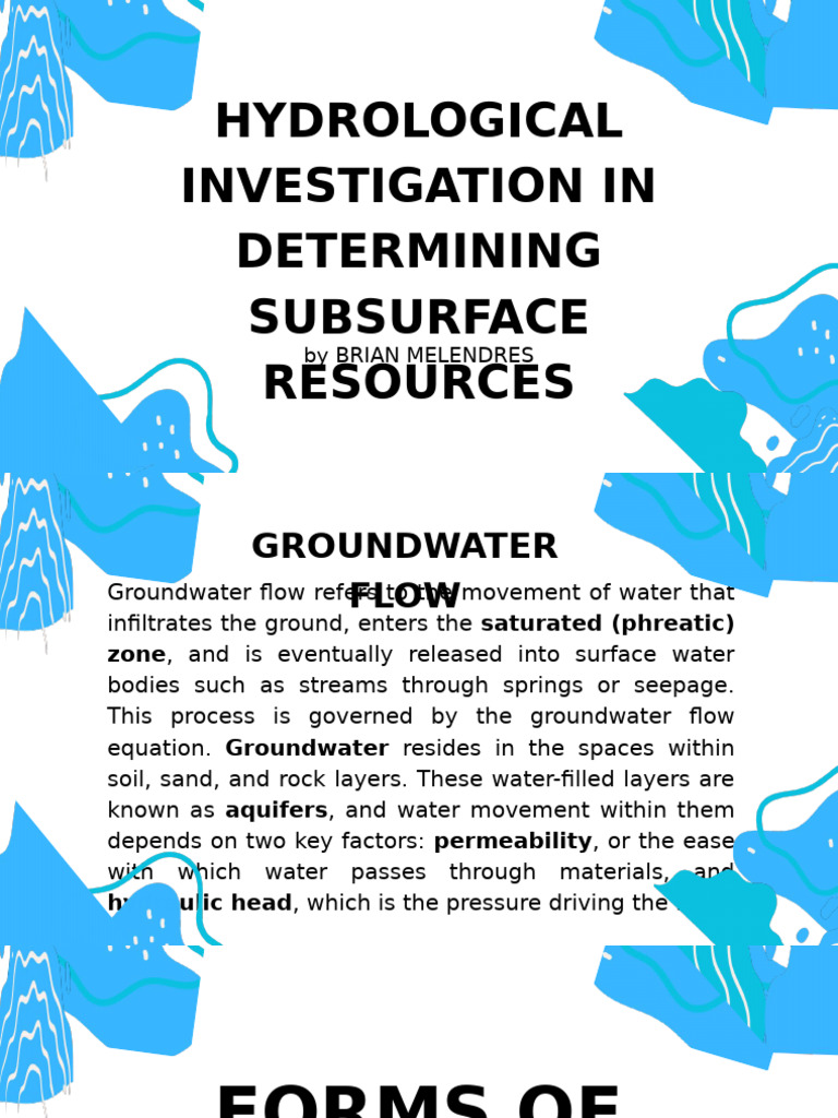 Hydrological Investigation of Groundwater | PDF | Aquifer | Porosity