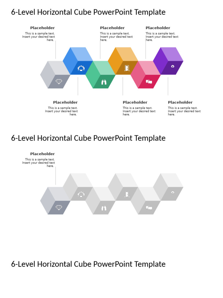 6-Level Cube PowerPoint Template | PDF