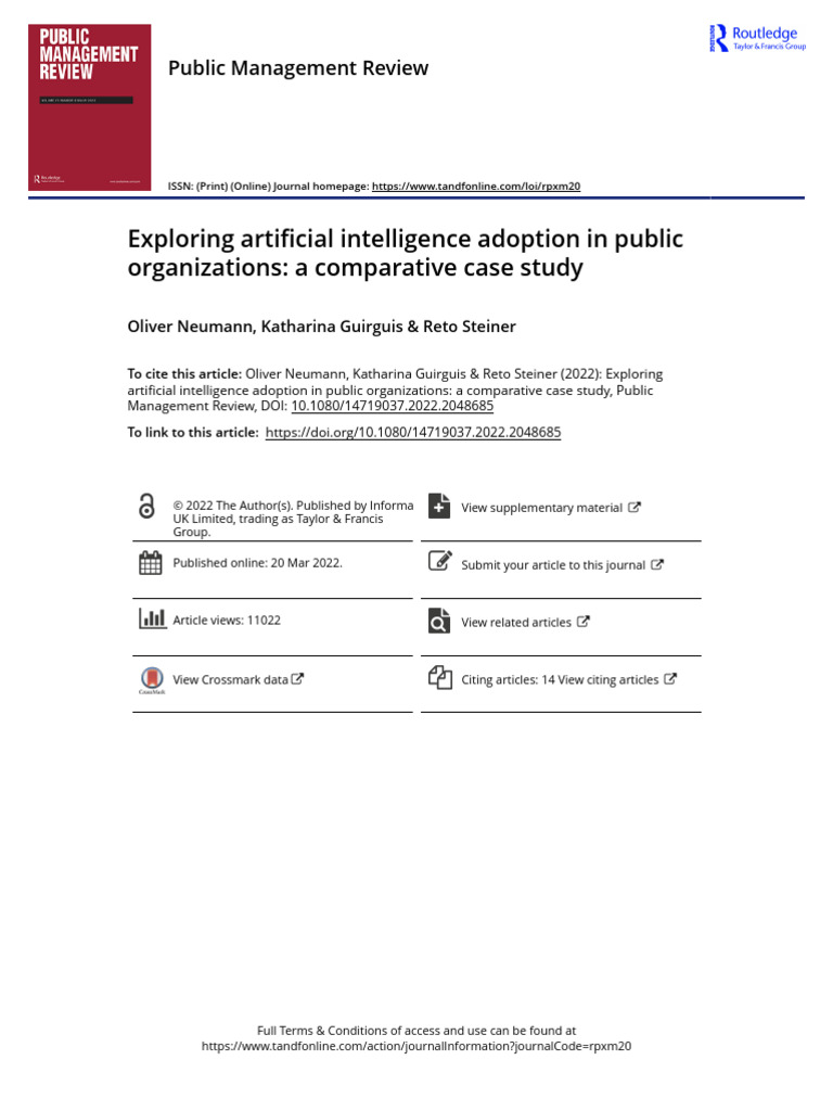Exploring Artificial Intelligence Adoption in Public Organizations - A ...