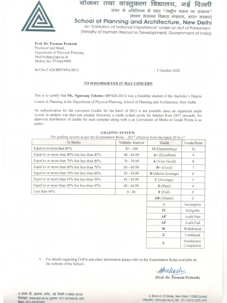 Grading System | PDF