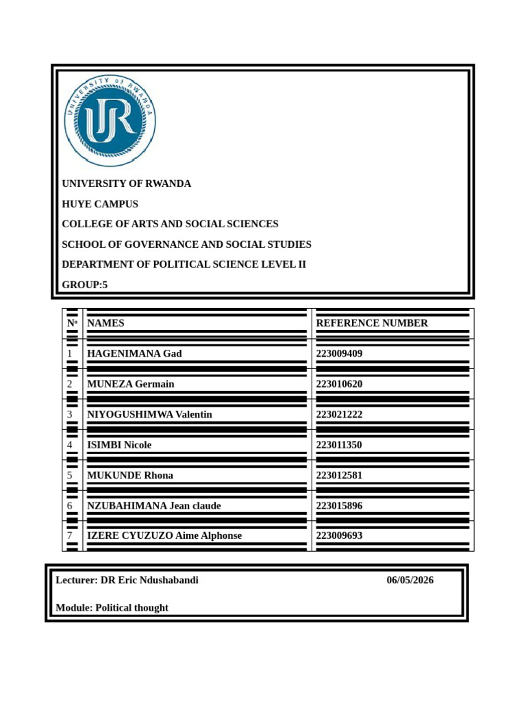 Assignment On Political Thought | PDF | Social Contract | Property