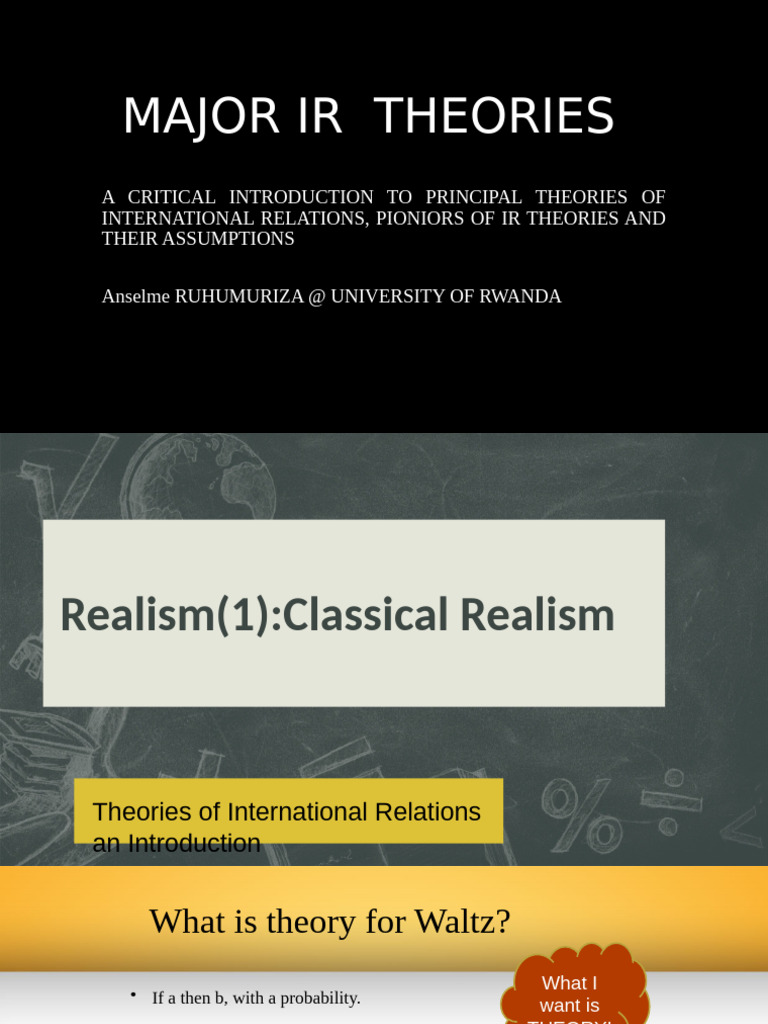 Key Theories of International Relations | PDF | Political Science