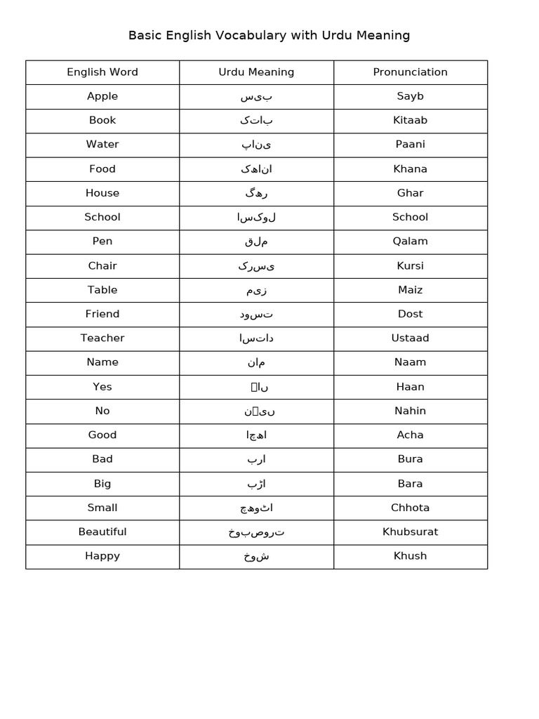 BASIC ENGLISH VOCABULARY WITH URDU MEANING PDF FREE DOWNLOAD visual data 8