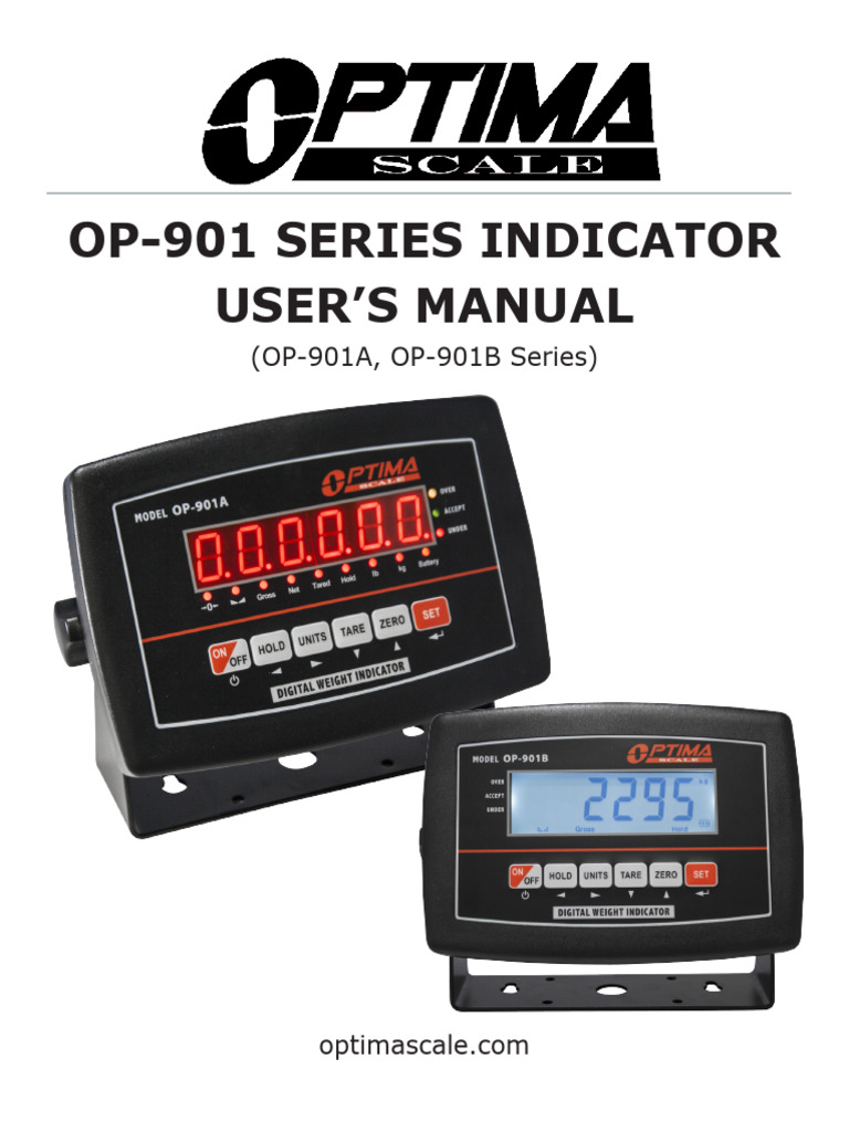 OP-901 Series Indicator Manual | PDF | Power Supply | Weight