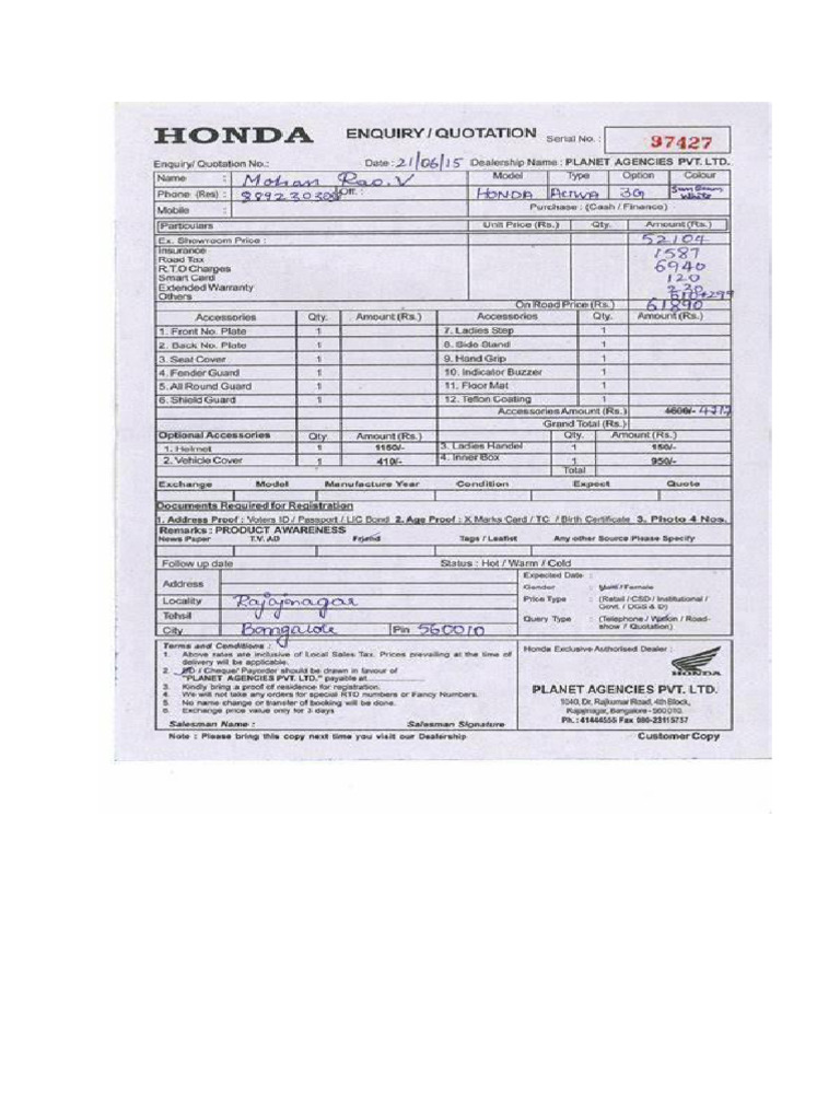 Invoice Honda1 | PDF