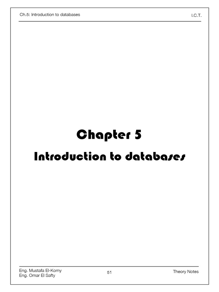 Cambridge-Ict-Notes-Ch5- | PDF | Relational Database | Databases