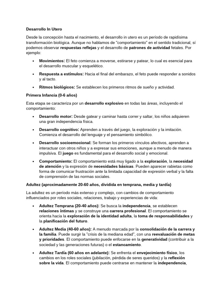 Etapas del Desarrollo Humano | PDF | Adultos | Vejez