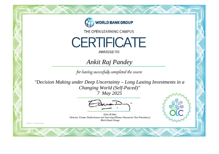 Certificate - World Bank | PDF