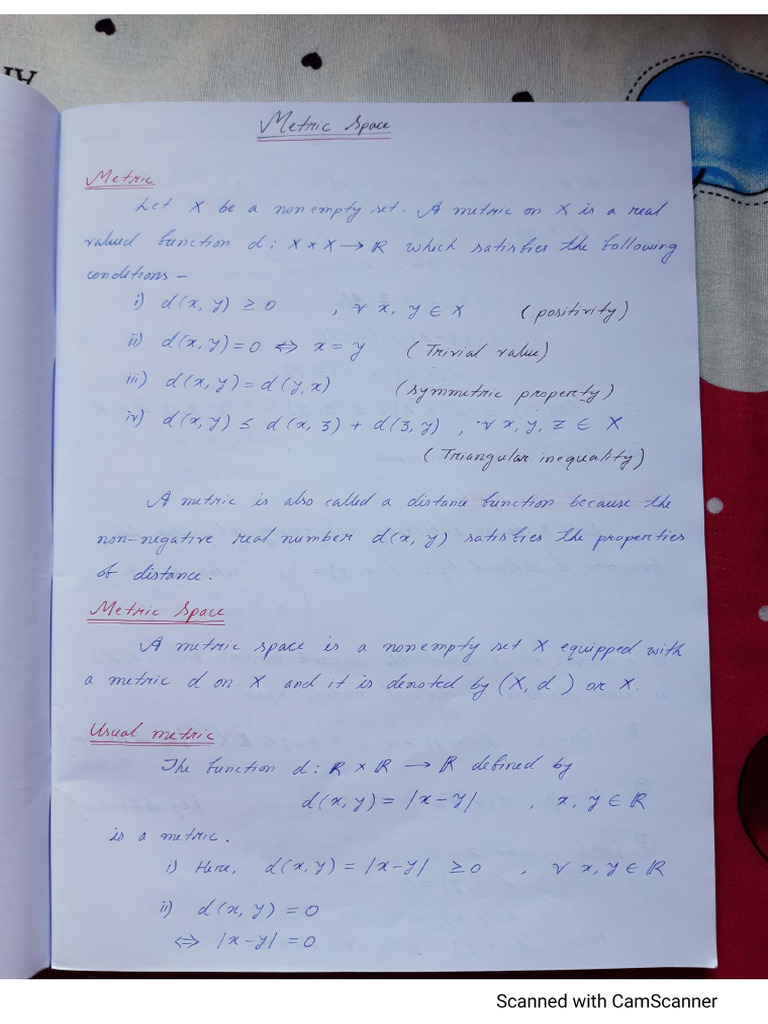 Metric - Space TAKE XEROX Ibrahim Notes | PDF