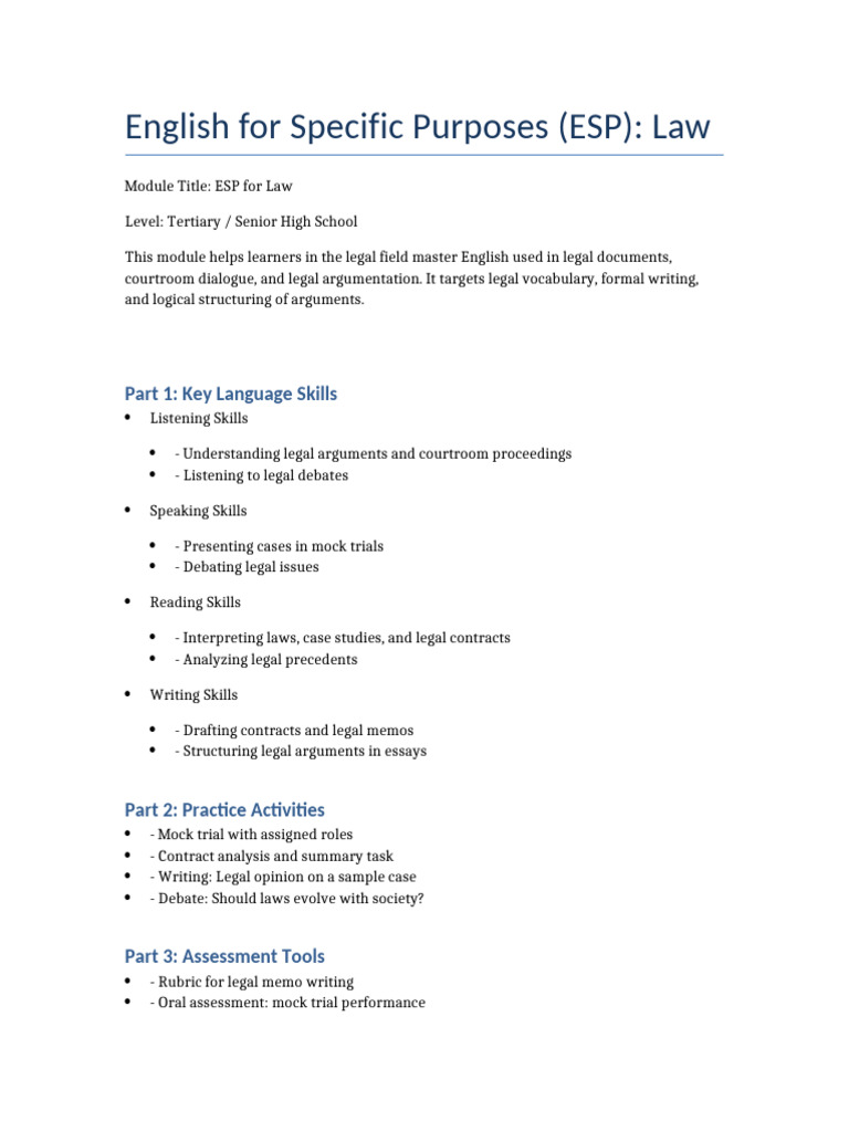 ESP Module Law Detailed | PDF