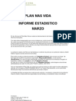 Plan Mas Vida Informe Estadistico Marzo 2012