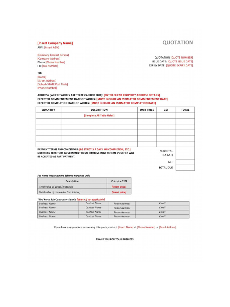 Professional Quotation | PDF