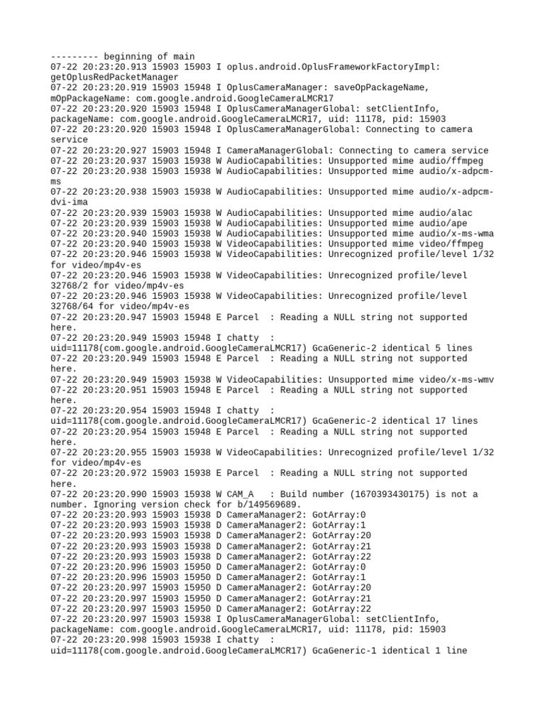 Oplus Camera Manager Logs Analysis | PDF | Computer Science | Computer ...