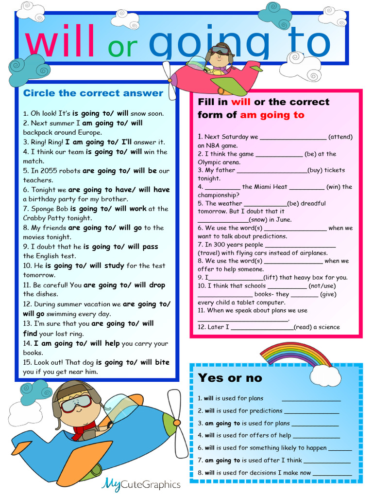 Will or Going To Exercises | PDF