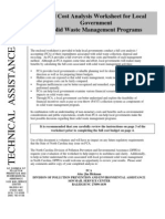 Full Cost Analysis Worksheet For Local Government Solid Waste Management Programs