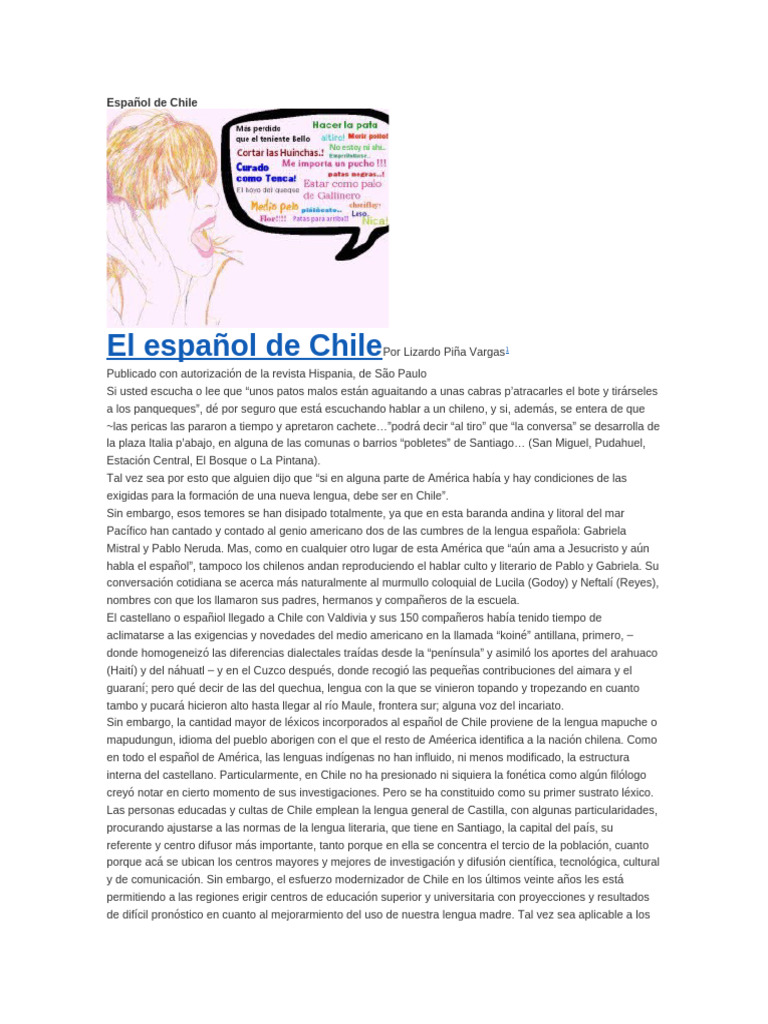 Español de Chile | PDF | Lengua española | Chile
