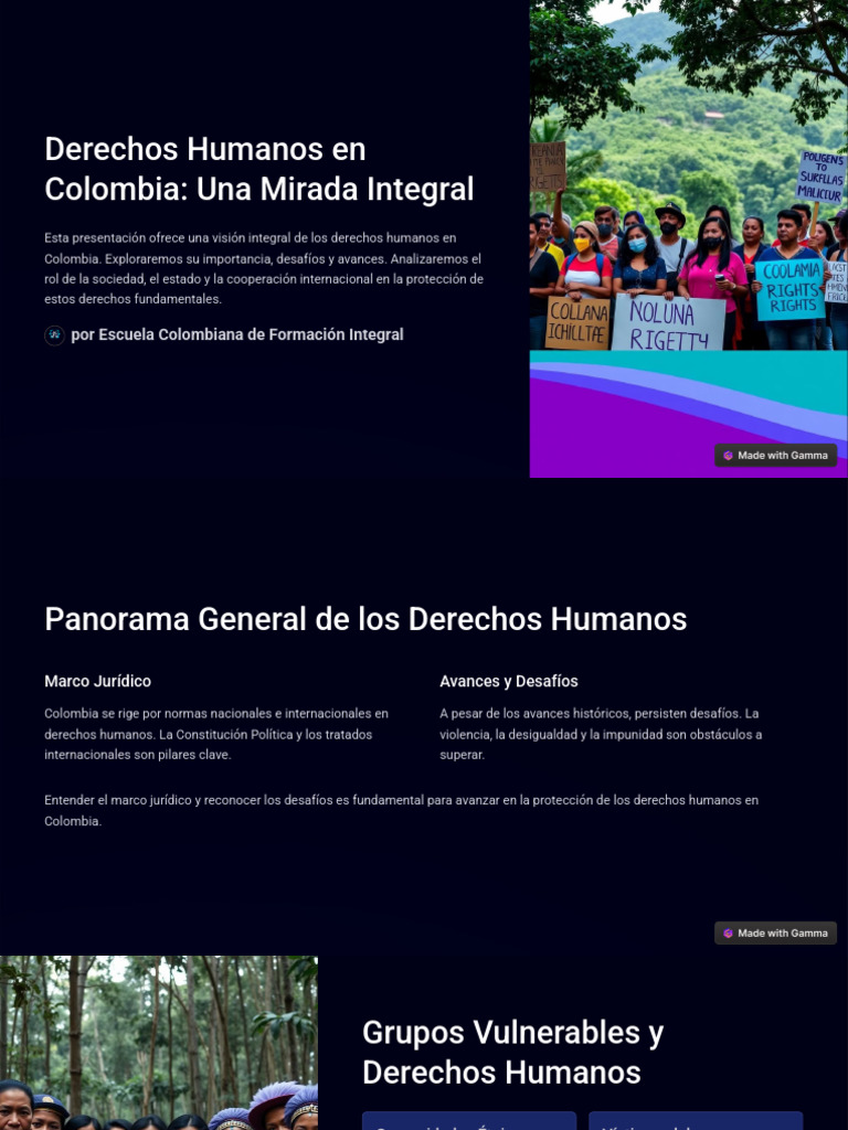 Derechos Humanos en Colombia: Avances y Desafíos | PDF | Derechos ...