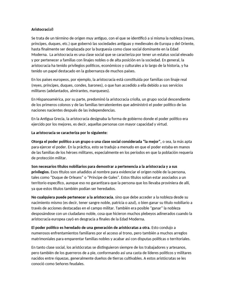 Aristocracia y Democracia | PDF | Nobleza | Democracia