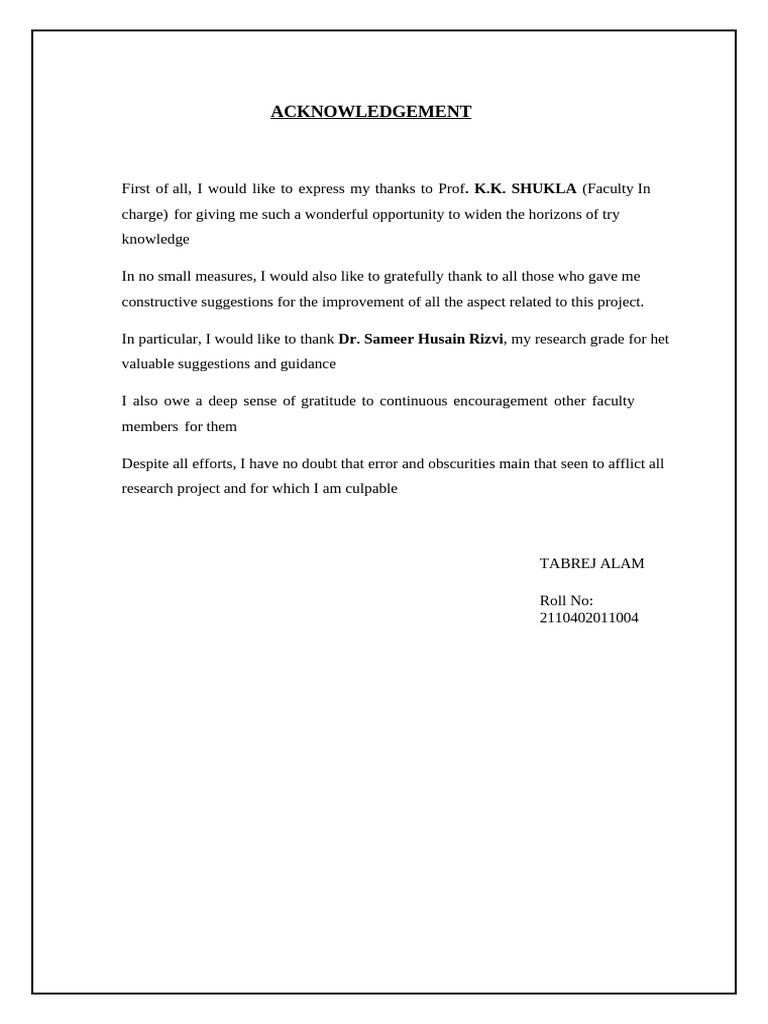 ACKNOWLEDGEMENT | PDF