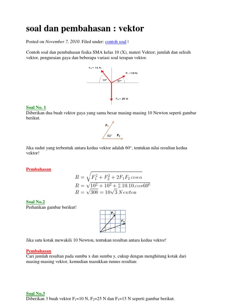 Contoh Soal Sudut Antara Dua Vektor Dan Pembahasannya