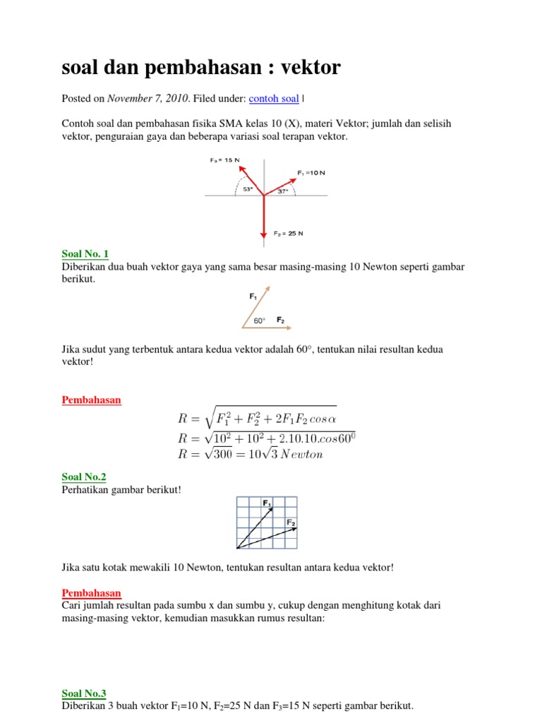 Soal Dan Pembahasan Vektor