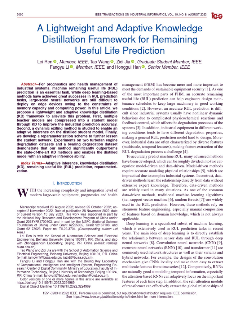 Adaptive Knowledge Distillation for RUL Prediction | PDF | Deep ...