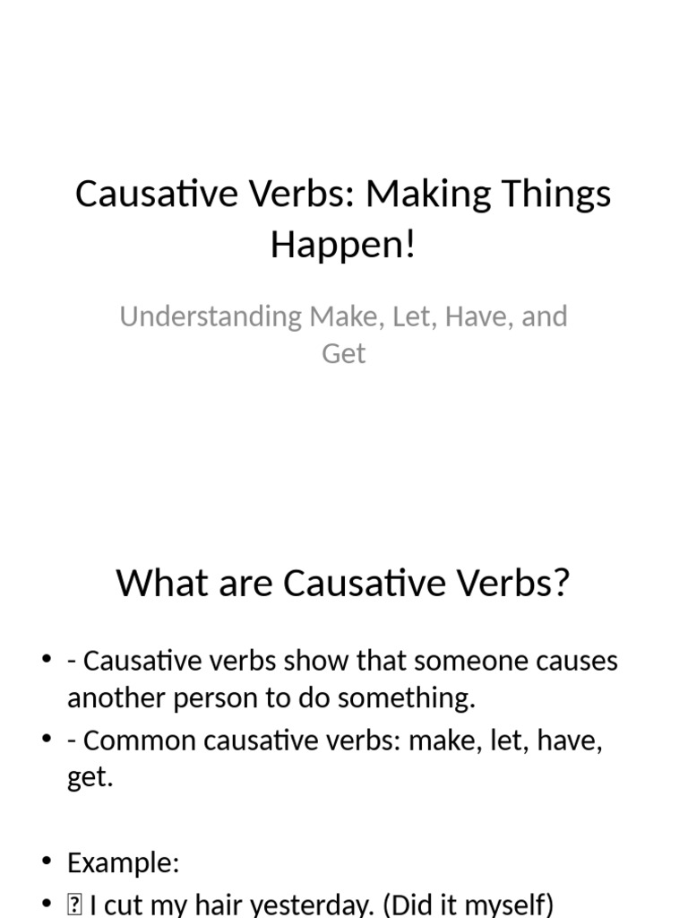 Causative Verbs Presentation | PDF