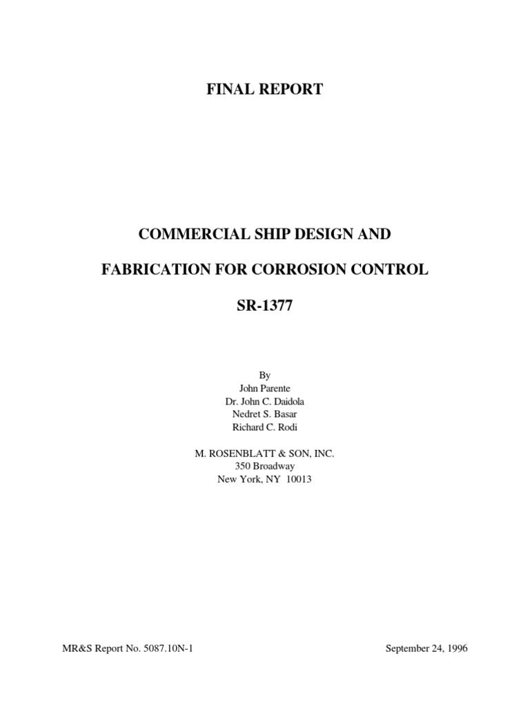 Corrosion Control in Ship Design Report | PDF | Home & Garden | Computers