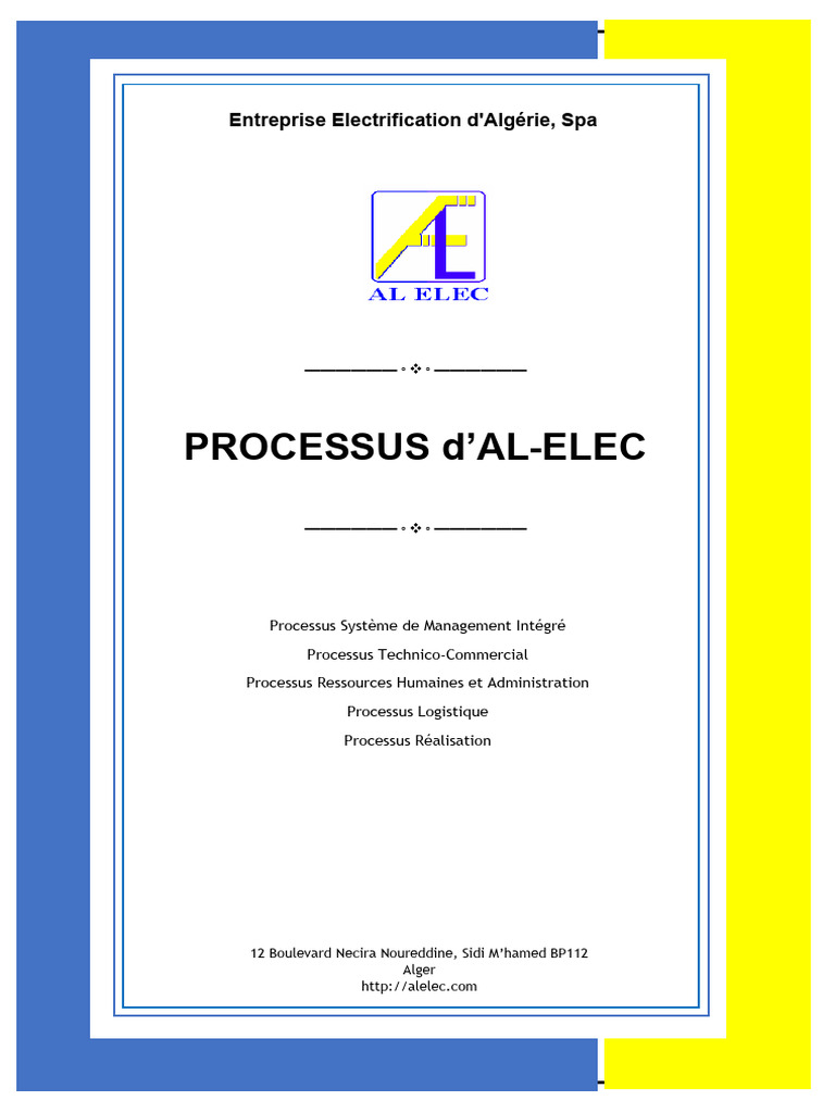 Processus de Management d'AL-ELEC | PDF