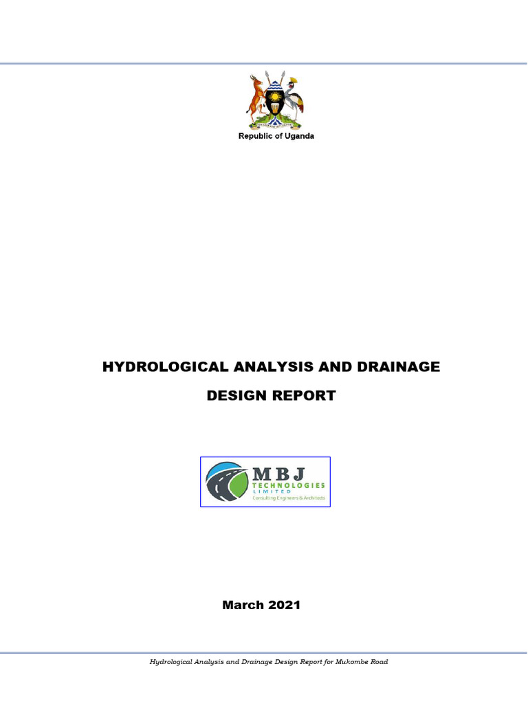 Mukombe Road Drainage Design Report | PDF | Drainage Basin | Loam