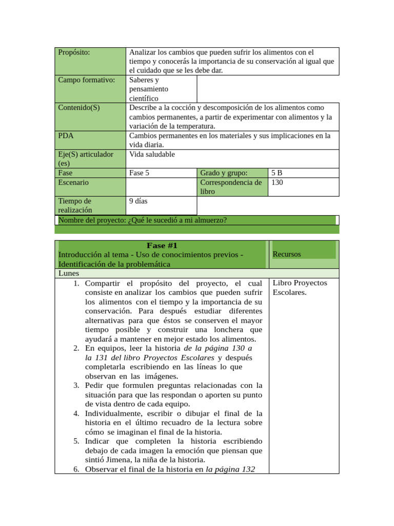Cambios y conservación de alimentos | PDF
